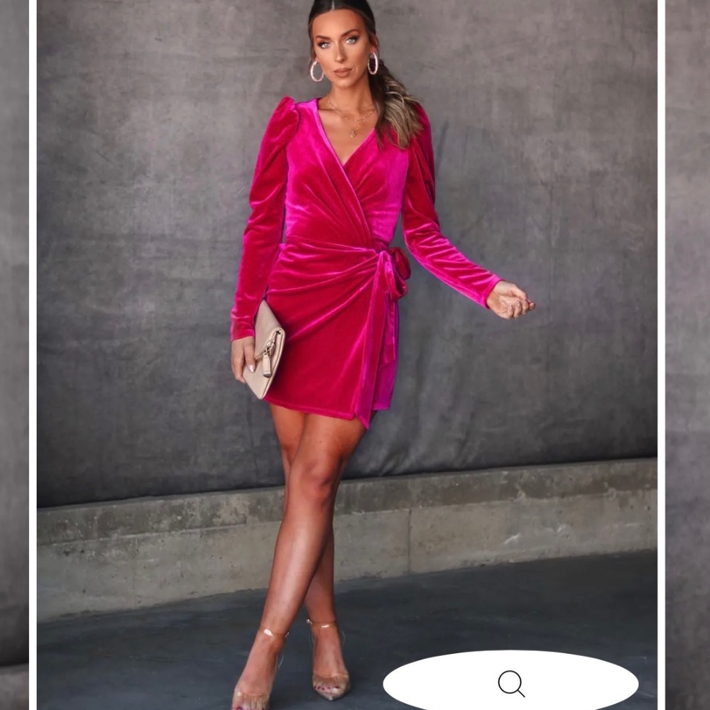BRAND NEW VICI Velvet Wrap Mini Dress